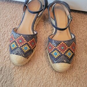 Colorful Embroidered Espadrille Sandals